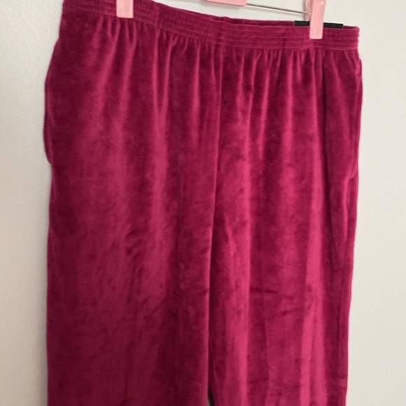 Alfred Dunner Velour Berry Straight Leg Pant Size Medium NWT - Picture 3 of 5
